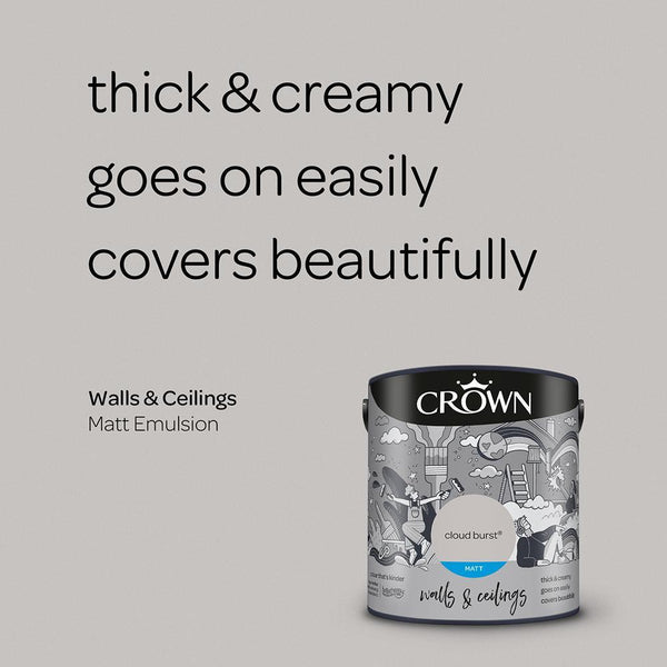 Crown Walls & Ceilings Matt Emulsion Paint | Cloud Burst - Choice Stores