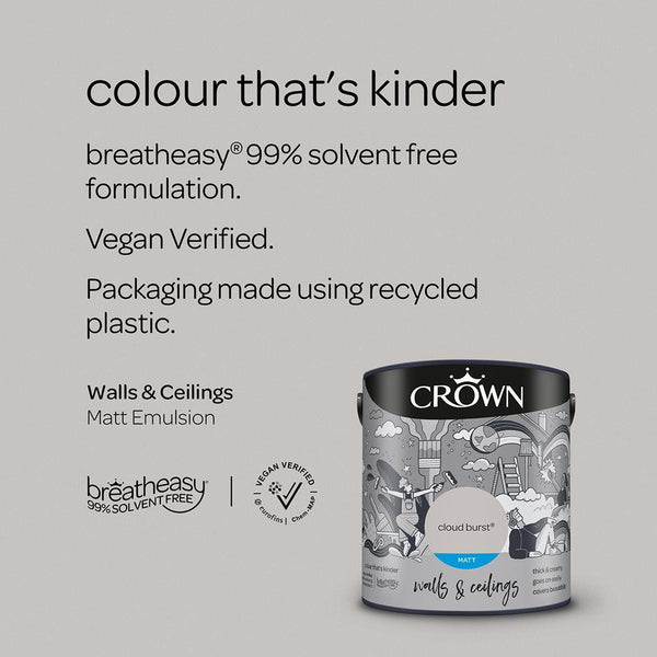 Crown Walls & Ceilings Matt Emulsion Paint | Cloud Burst - Choice Stores