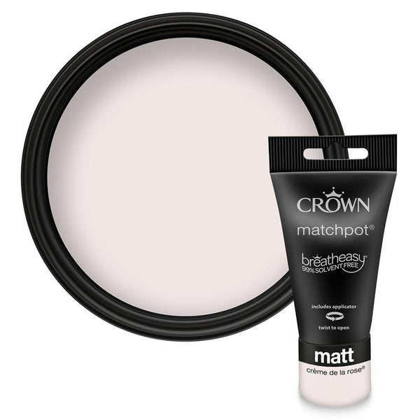 Crown Walls & Ceilings Matt Emulsion Paint | Creme de la Rose | 40ml Tester - Choice Stores