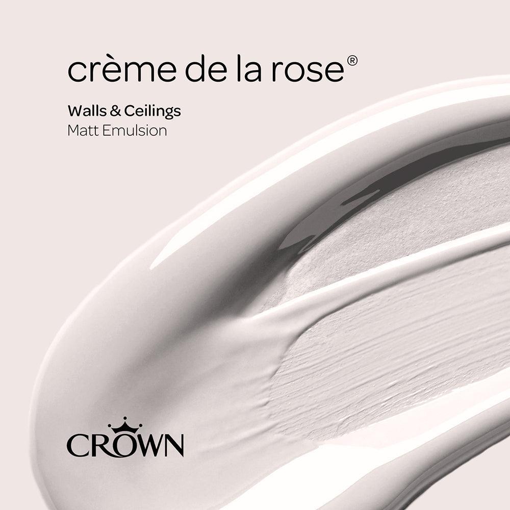 Crown Walls & Ceilings Matt Emulsion Paint | Creme de la Rose | 40ml Tester - Choice Stores