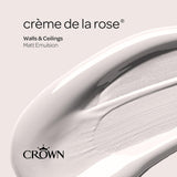 Crown Walls & Ceilings Matt Emulsion Paint | Creme de la Rose | 40ml Tester - Choice Stores