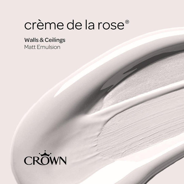 Crown Walls & Ceilings Matt Emulsion Paint | Creme de la Rose | 40ml Tester - Choice Stores