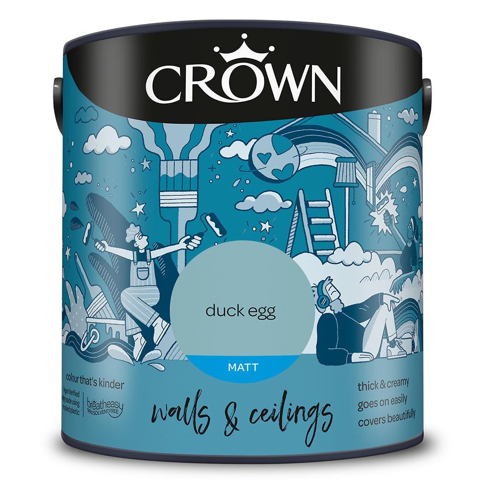 Crown Walls & Ceilings Matt Emulsion Paint | Duck Egg - Choice Stores