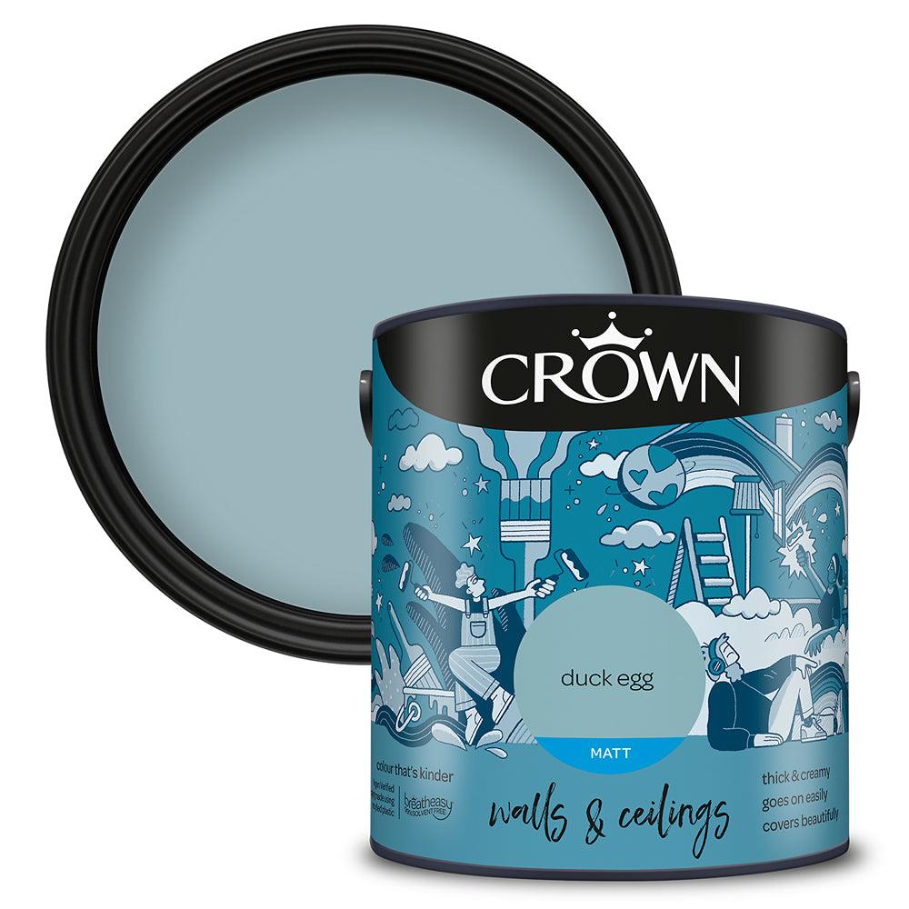 Crown Walls &amp; Ceilings Matt Emulsion Paint | Duck Egg - Choice Stores