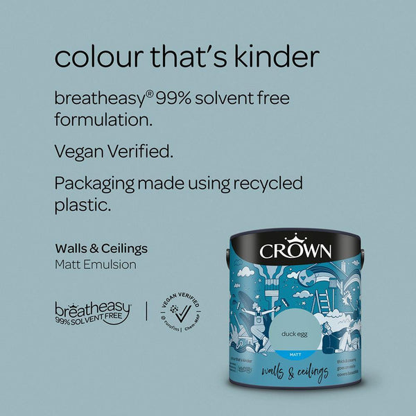 Crown Walls & Ceilings Matt Emulsion Paint | Duck Egg - Choice Stores