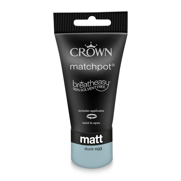 Crown Walls & Ceilings Matt Emulsion Paint | Duck Egg | 40ml Tester - Choice Stores