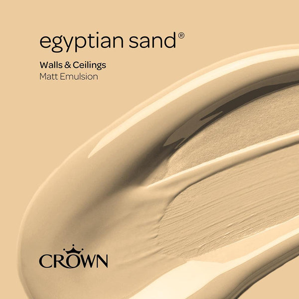 Crown Walls & Ceilings Matt Emulsion Paint | Egyptian Sand | 40ml Tester - Choice Stores