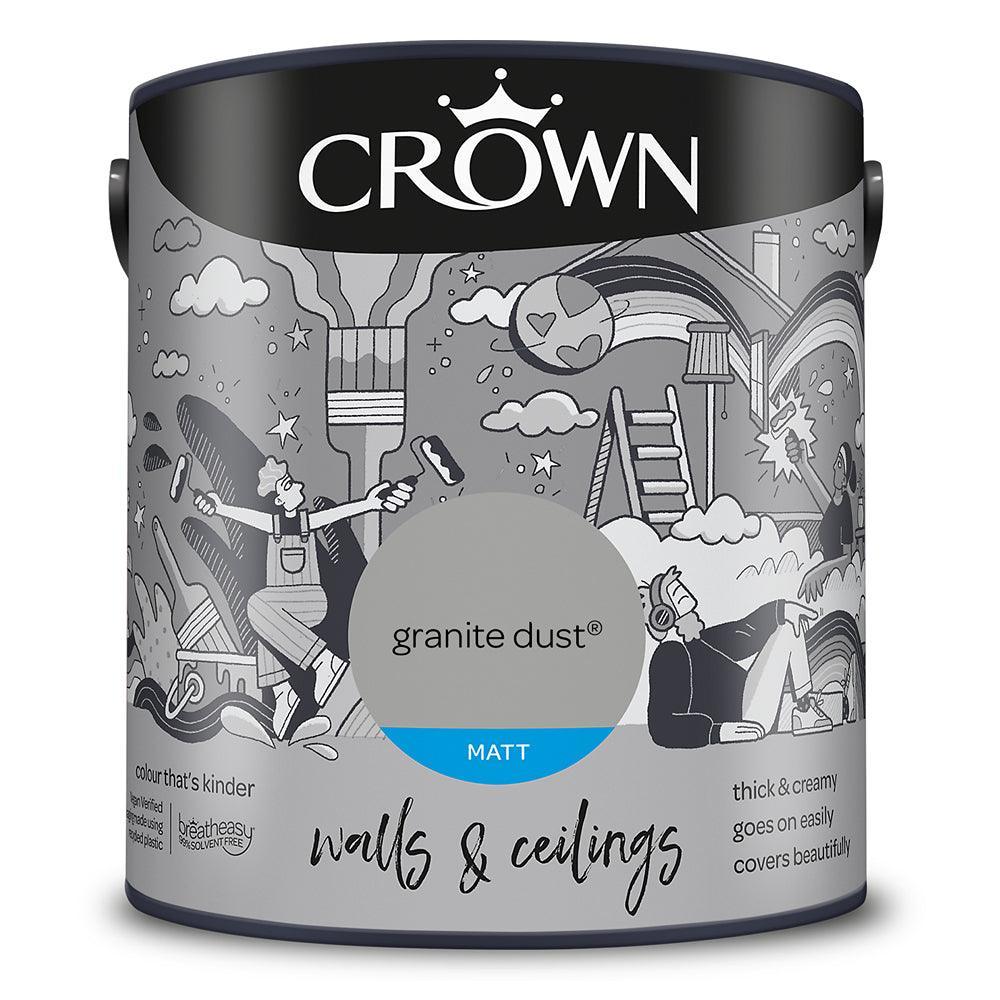 Crown Walls & Ceilings Matt Emulsion Paint | Granite Dust - Choice Stores