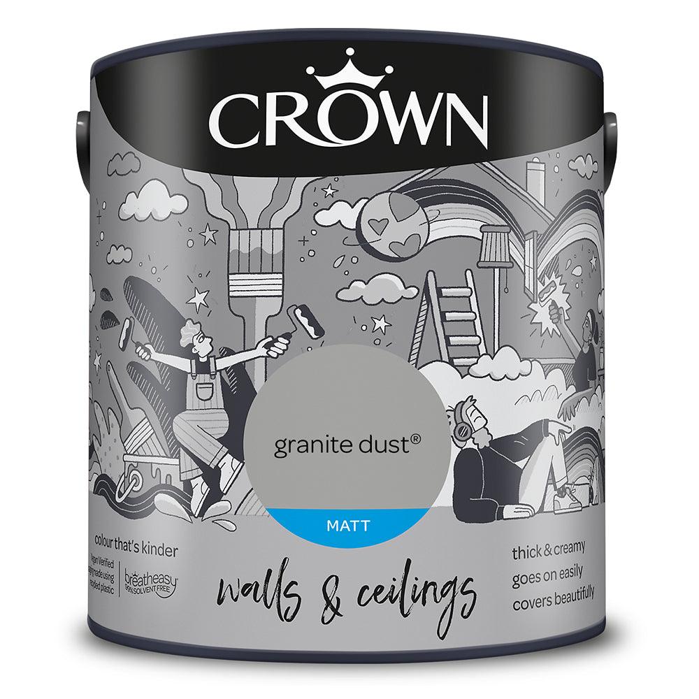 Crown Walls &amp; Ceilings Matt Emulsion Paint | Granite Dust - Choice Stores