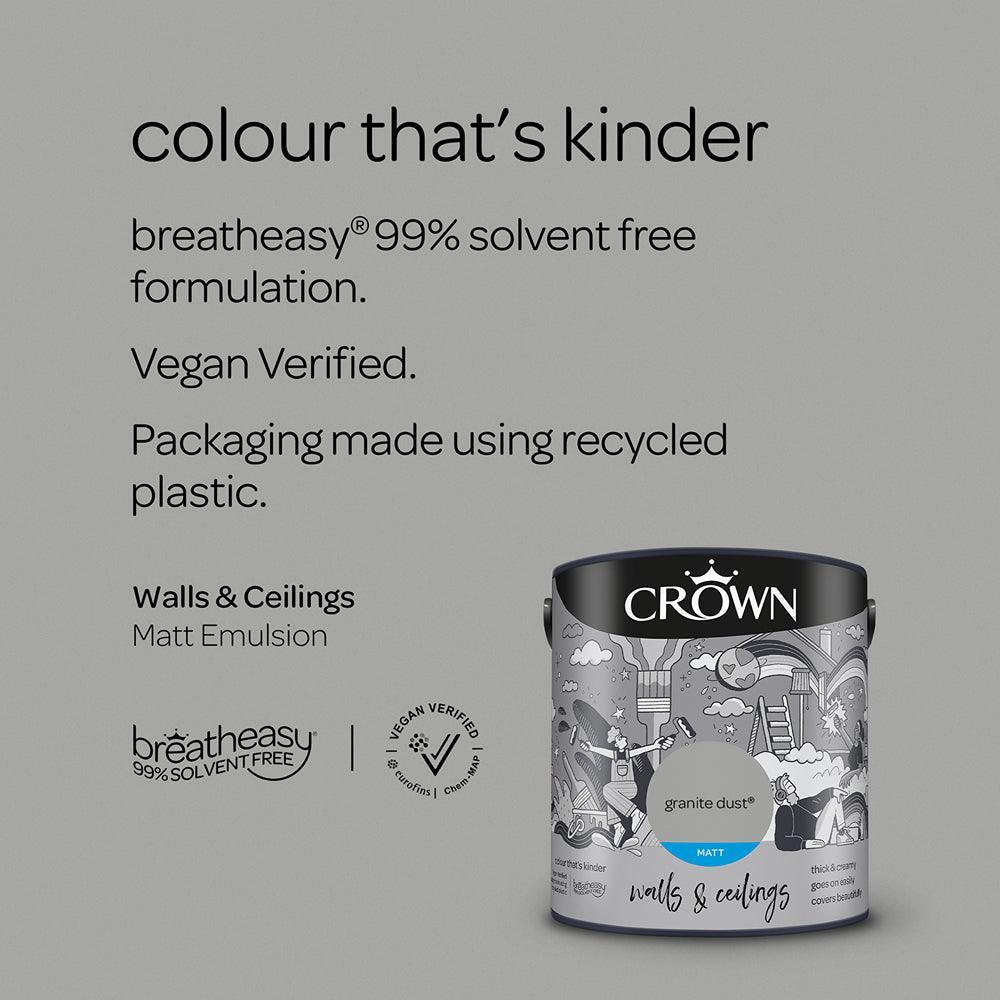 Crown Walls & Ceilings Matt Emulsion Paint | Granite Dust - Choice Stores