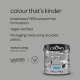 Crown Walls & Ceilings Matt Emulsion Paint | Granite Dust - Choice Stores
