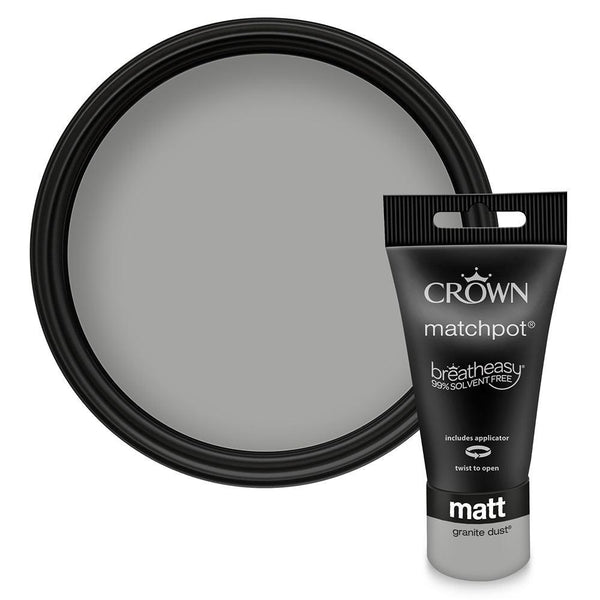 Crown Walls & Ceilings Matt Emulsion Paint | Granite dust | 40ml Tester - Choice Stores