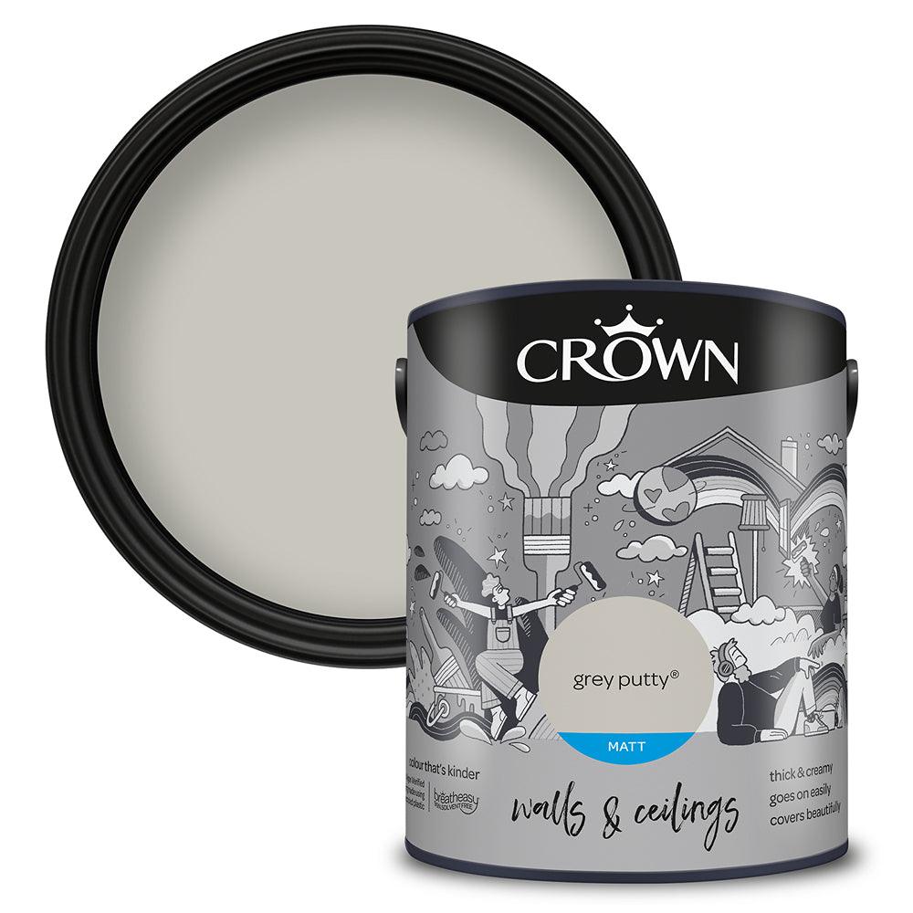 Crown Walls & Ceilings Matt Emulsion Paint | Grey Putty - Choice Stores