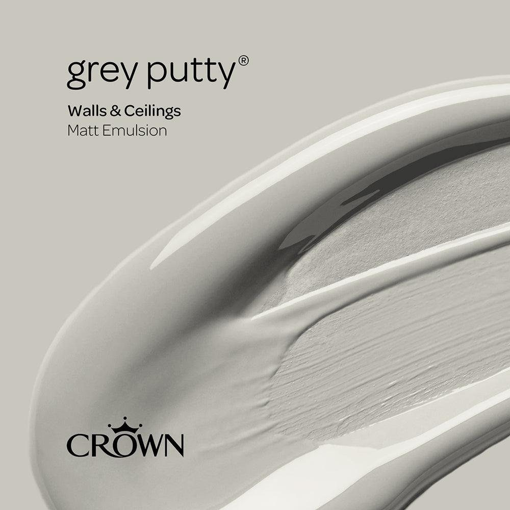 Crown Walls &amp; Ceilings Matt Emulsion Paint | Grey Putty - Choice Stores