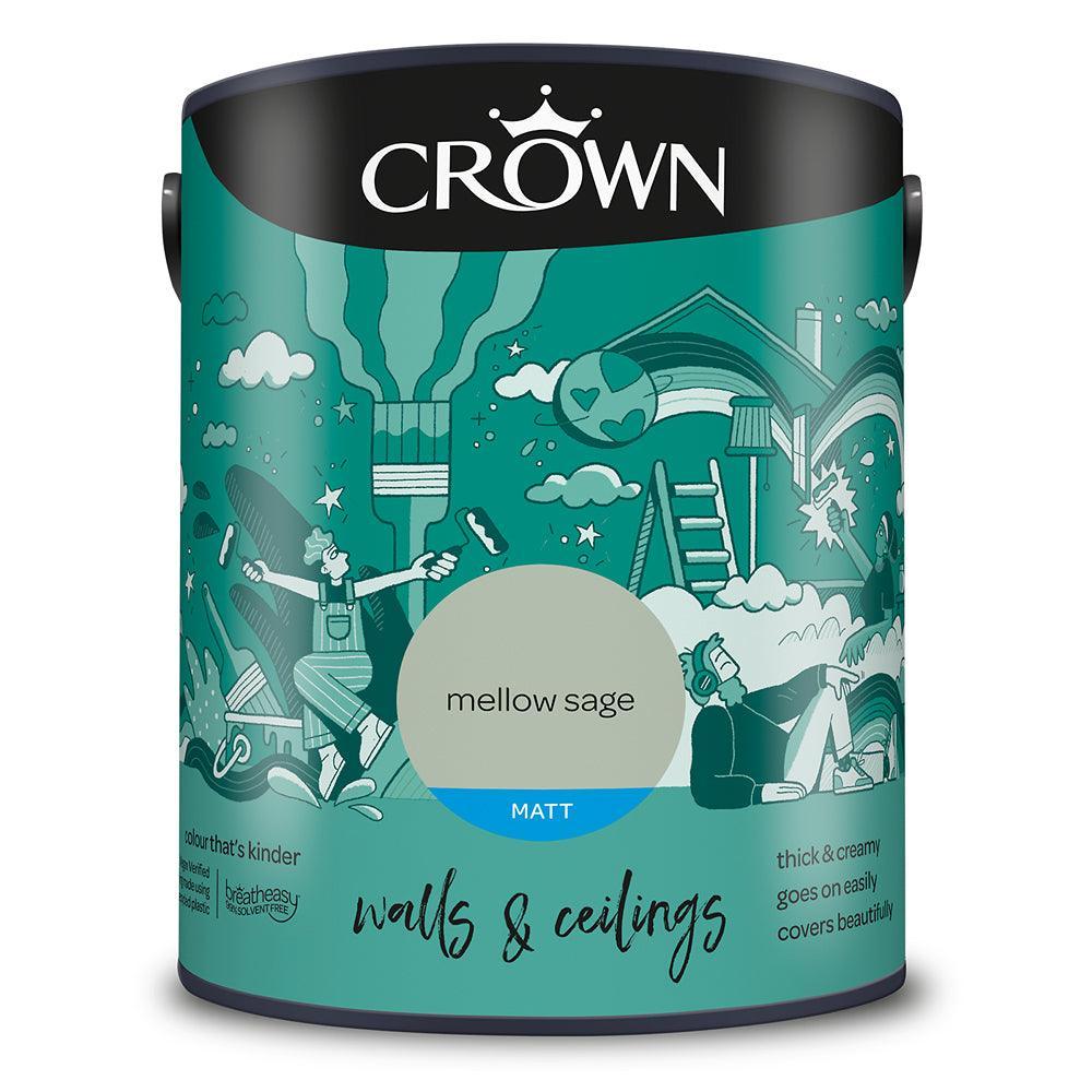 Crown Walls & Ceilings Matt Emulsion Paint | Mellow Sage - Choice Stores