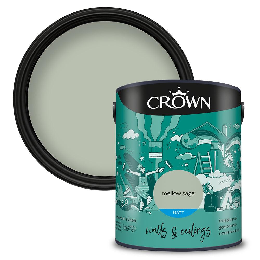 Crown Walls & Ceilings Matt Emulsion Paint | Mellow Sage - Choice Stores