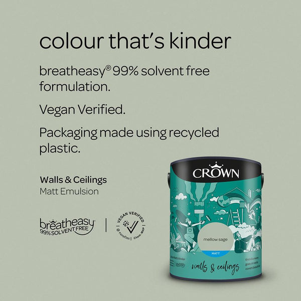 Crown Walls & Ceilings Matt Emulsion Paint | Mellow Sage - Choice Stores