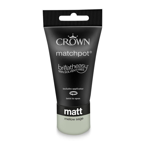 Crown Walls & Ceilings Matt Emulsion Paint | Mellow Sage | 40ml Tester - Choice Stores
