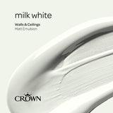 Crown Walls & Ceilings Matt Emulsion Paint | Milk White | 40ml Tester - Choice Stores