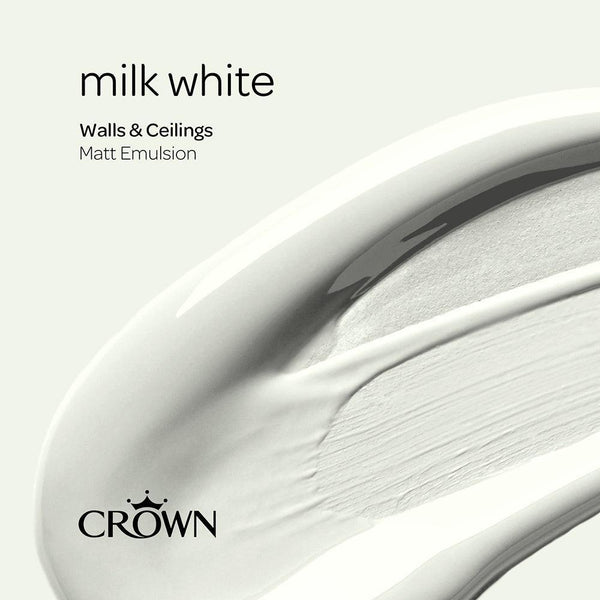 Crown Walls & Ceilings Matt Emulsion Paint | Milk White | 40ml Tester - Choice Stores