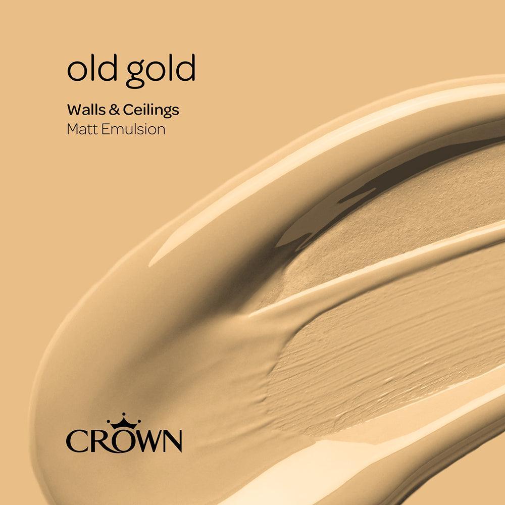 Crown Walls & Ceilings Matt Emulsion Paint | Old Gold | 40ml Tester - Choice Stores