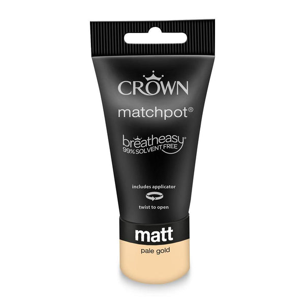 Crown Walls & Ceilings Matt Emulsion Paint | Pale Gold | 40ml Tester - Choice Stores