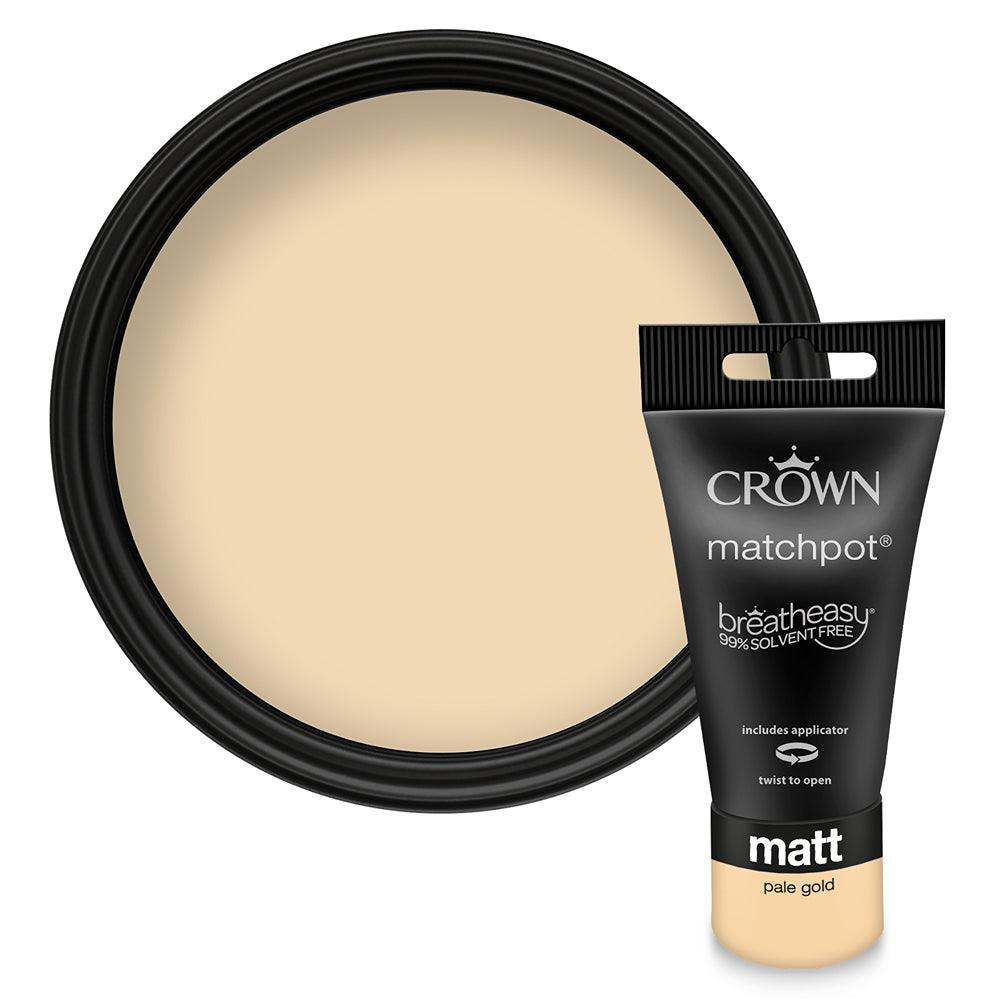 Crown Walls & Ceilings Matt Emulsion Paint | Pale Gold | 40ml Tester - Choice Stores