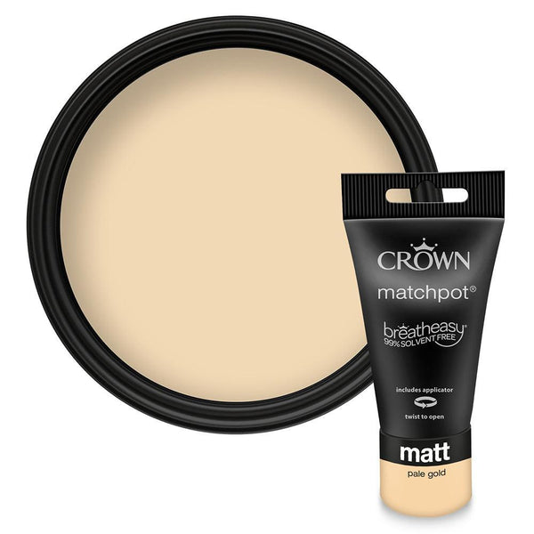Crown Walls & Ceilings Matt Emulsion Paint | Pale Gold | 40ml Tester - Choice Stores
