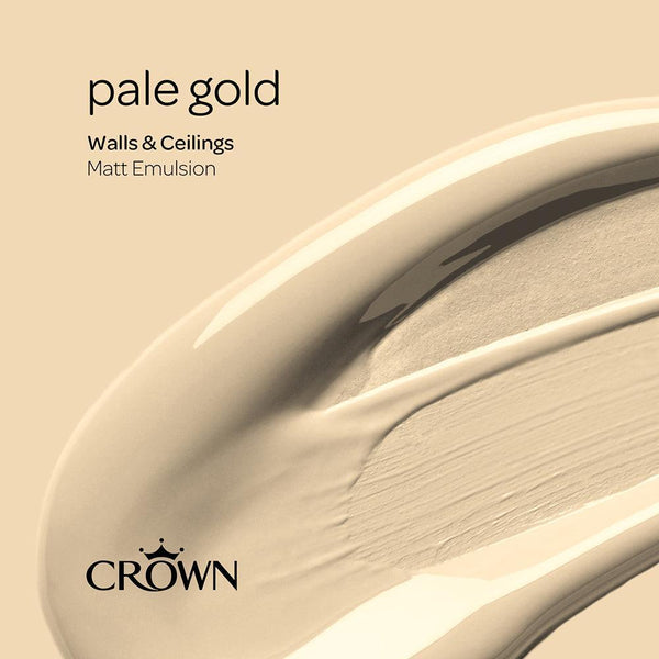 Crown Walls & Ceilings Matt Emulsion Paint | Pale Gold | 40ml Tester - Choice Stores