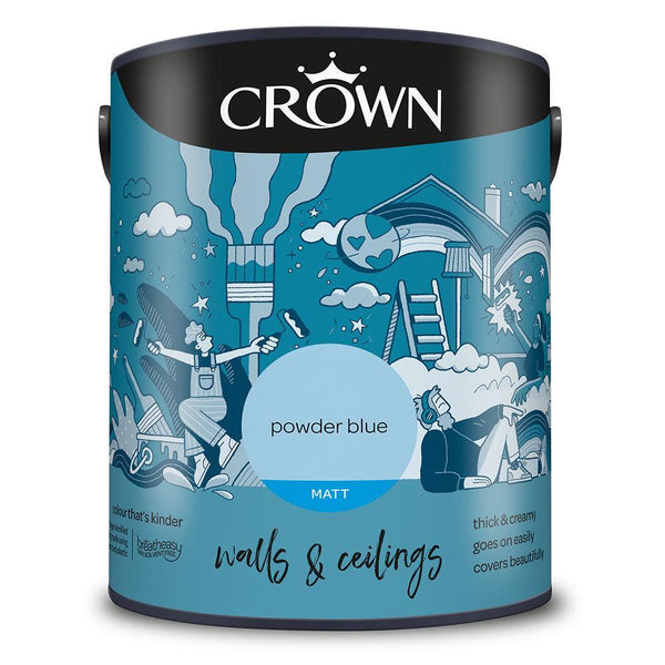 Crown Walls & Ceilings Matt Emulsion Paint | Powder Blue - Choice Stores