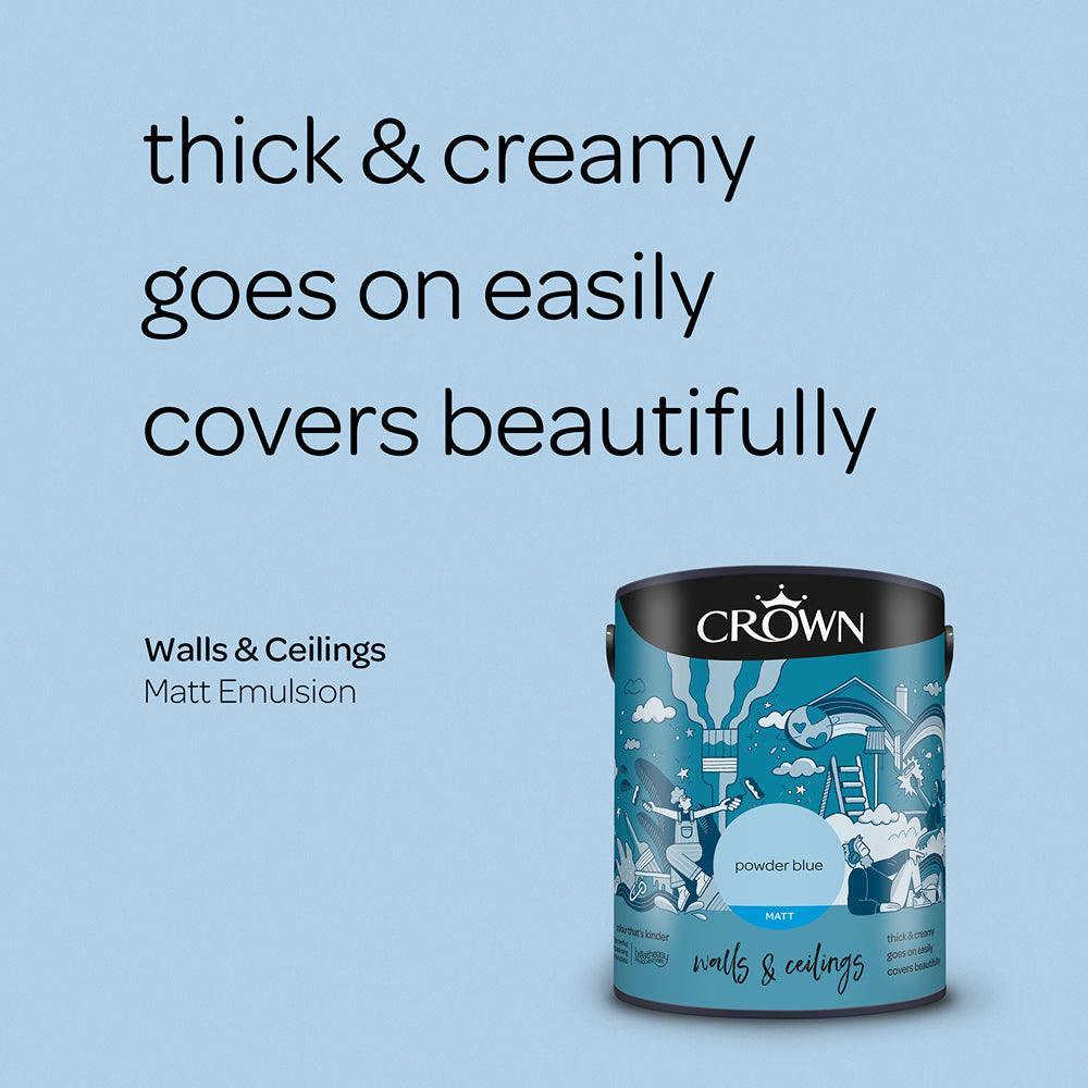 Crown Walls & Ceilings Matt Emulsion Paint | Powder Blue - Choice Stores