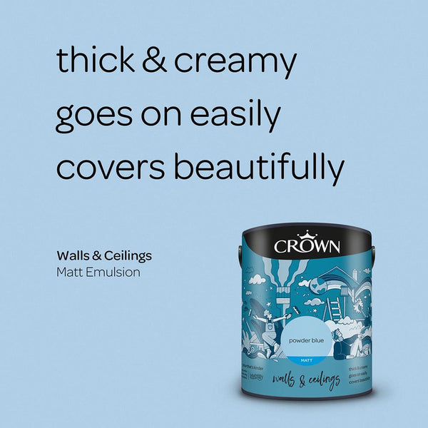 Crown Walls & Ceilings Matt Emulsion Paint | Powder Blue - Choice Stores