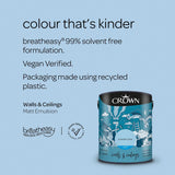 Crown Walls & Ceilings Matt Emulsion Paint | Powder Blue - Choice Stores