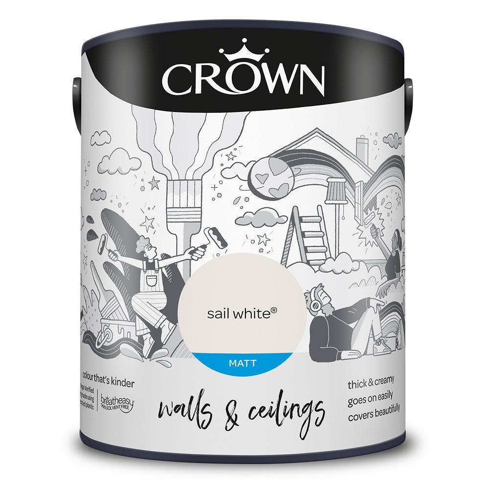 Crown Walls & Ceilings Matt Emulsion Paint | Sail White - Choice Stores