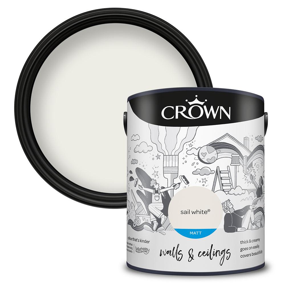 Crown Walls & Ceilings Matt Emulsion Paint | Sail White - Choice Stores