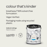 Crown Walls & Ceilings Matt Emulsion Paint | Sail White - Choice Stores