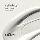 Crown Walls & Ceilings Matt Emulsion Paint | Sail White - Choice Stores