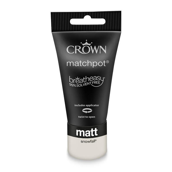 Crown Walls & Ceilings Matt Emulsion Paint | Snowfall | 40ml Tester - Choice Stores