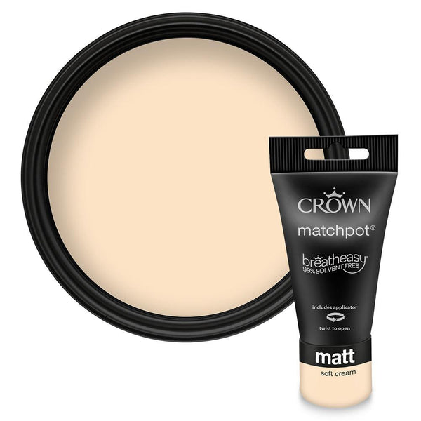 Crown Walls & Ceilings Matt Emulsion Paint | Soft Cream | 40ml Tester - Choice Stores