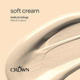 Crown Walls & Ceilings Matt Emulsion Paint | Soft Cream | 40ml Tester - Choice Stores