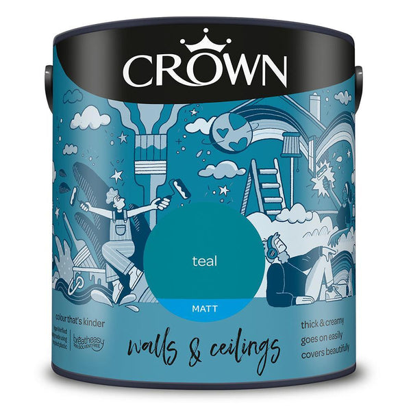 Crown Walls & Ceilings Matt Emulsion Paint | Teal - Choice Stores