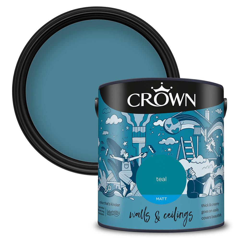 Crown Walls & Ceilings Matt Emulsion Paint | Teal - Choice Stores