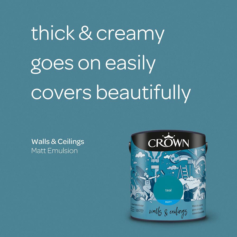 Crown Walls &amp; Ceilings Matt Emulsion Paint | Teal - Choice Stores