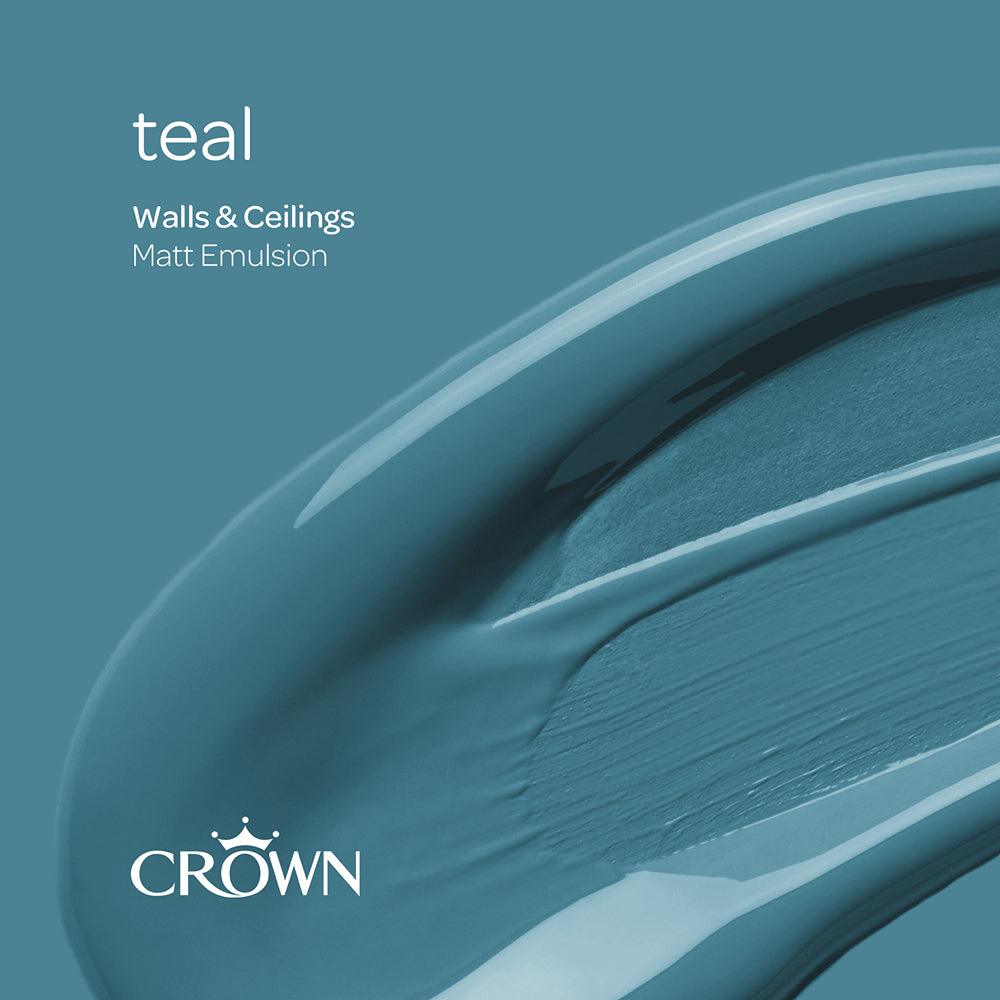 Crown Walls &amp; Ceilings Matt Emulsion Paint | Teal - Choice Stores