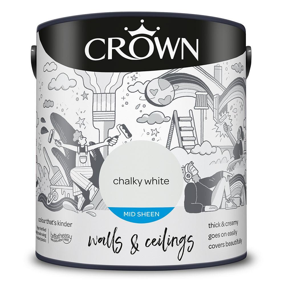 Crown Walls & Ceilings Mid Sheen Emulsion Paint | Chalky White - Choice Stores