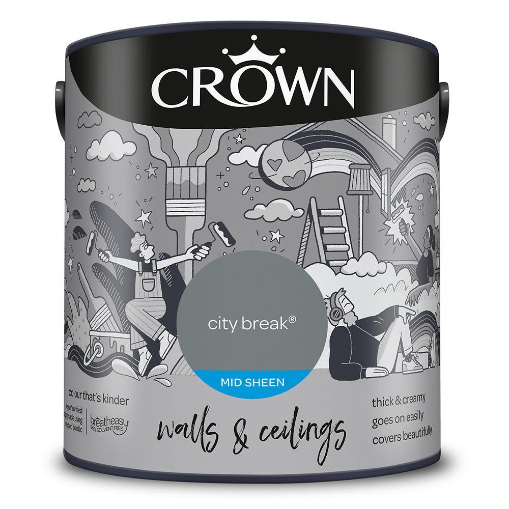 Crown Walls & Ceilings Mid Sheen Emulsion Paint | City Break - Choice Stores