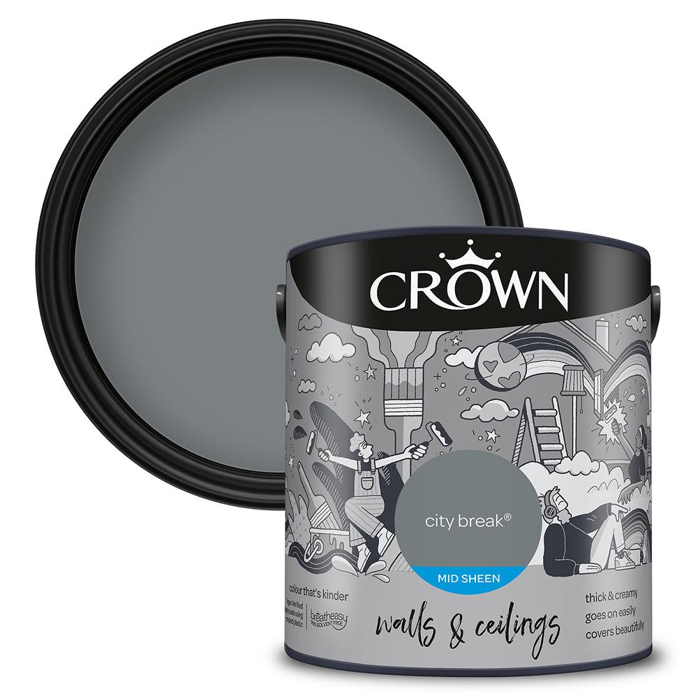 Crown Walls & Ceilings Mid Sheen Emulsion Paint | City Break - Choice Stores