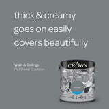 Crown Walls & Ceilings Mid Sheen Emulsion Paint | City Break - Choice Stores