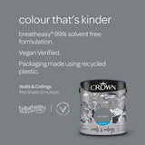 Crown Walls & Ceilings Mid Sheen Emulsion Paint | City Break - Choice Stores