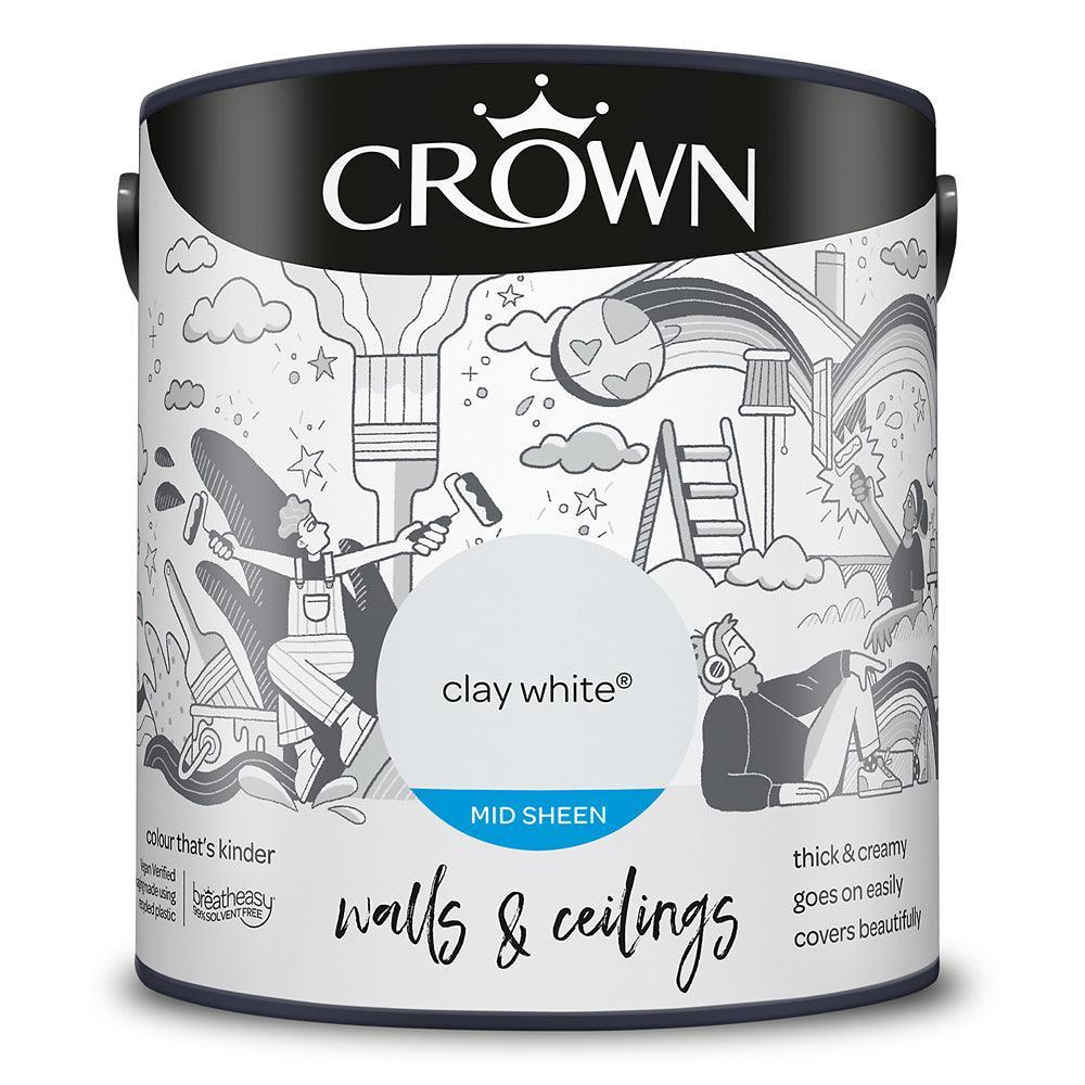 Crown Walls & Ceilings Mid Sheen Emulsion Paint | Clay White - Choice Stores